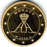 50 Cent Monaco 2006 Euro-Kursmünze mit Albert - Polierte Platte (PP)