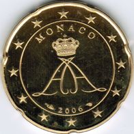 20 Cent Monaco 2006 Euro-Kursmünze mit Albert - Polierte Platte (PP)