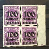 DR 289b 4-er-Randblock * Aufdruck obere Marken abgeplattet - rar - M€ unbek. #657