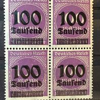 DR 289b 4-er-Block * * Aufdruck untere Marken abgeplattet - rar - M€ unbek. #655