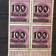 DR 289b 4-er-Rand-Block * Aufdruck obere Marken abgeplattet - rar - M€ unbek. #653