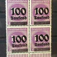 DR 289b 4-er-Rand-Block * * Aufdruck obere Marken abgeplattet - rar - M€ unbek. #652