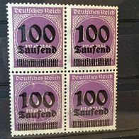 DR 289b 4-er-Block * * Aufdruck untere Marken abgeplattet - rar - M€ unbek. #650