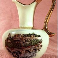 kleine Porzellan Zier-Vase mit Heidelberg Bild und Goldhenkel - Porzellanmalerei