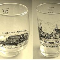 2 x Weinprobier Gläser - 0,1 Lt. Flörsheim + Ginsheim