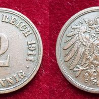1081(2) 2 Pfennig (Kaiserreich) 1911/ A in ss-vz ...... von * * * Berlin-coins * * *