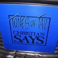 Tones On Tail - Christian Says 12" blue vinyl UK 1984 Bauhaus
