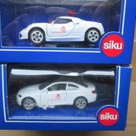 2 x Siku BMW M3 Coupé und Alfa Romeo 4 c weiß Spielwarenmesse