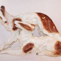 Sitzendorf Porzellan Figur - " Windhunde "