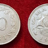 284(5) 10 Cents (Malta / Segel-Schiff) 1972 in ss ......... * * * Berlin-coins * * *