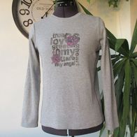 Neuwertig: Mädchen Shirt Gr. L Gr. 164 grau Sweatshirt Pulli Pullover Hemd