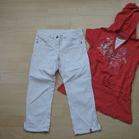 schöne 3/4 Jeans EDC by ESPRIT + Kapuzen - Long T-Shirt here + there Gr.134/140 (0514)