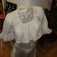 Dirndl Bluse kurz weiß BW Spitze wie neu S