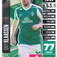 Werder Bremen Topps Match Attax Trading Card 2020 Davy Klaassen Nr.89