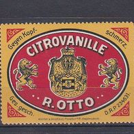 alte Reklamemarke - R. Otto - Citrovanille gegen Kopfschmerz (185)