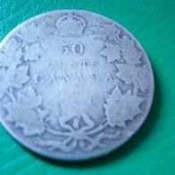 50 Cents Canada - wahrscheinlich 1908 erkennbar ist nur die 8. .##656
