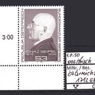 Österreich 1982 50. Todestag von Ignaz Seipel MiNr. 1712 postfrisch Eckrand