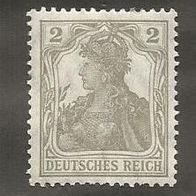 Briefmarke Deutsches Reich 1905 - 2 Pfennig - Michel Nr. 83 I - Ungestempelt