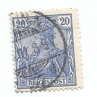 Briefmarke Deutsches Reich 1915 - 20 Pfennig - Michel Nr. 87 II - Kriegsdruck