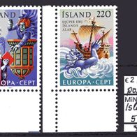 Island 1981 Europa: Folklore MiNr. 565 - 566 postfrisch Eckrand
