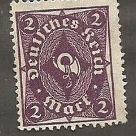 Briefmarke Deutsches Reich 1921 - 2 Mark - Michel Nr. 191 - ungestempelt