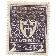 Briefmarke Deutsches Reich 1922 - 2 Mark - Michel Nr. 200 - ungestempelt