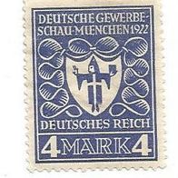 Briefmarke Deutsches Reich 1922 - 4 Mark - Michel Nr. 202 - ungestempelt