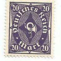 Briefmarke Deutsches Reich 1922 - 20 Mark - Michel Nr. 207 P - ungestempelt