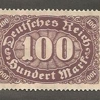 Briefmarke Deutsches Reich 1922 - 100 Mark - Michel Nr. 219 - ungestempelt