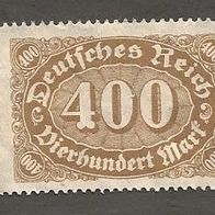 Briefmarke Deutsches Reich 1922 - 400 Mark - Michel Nr. 222 - ungestempelt