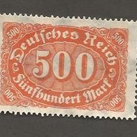 Briefmarke Deutsches Reich 1922 - 500 Mark - Michel Nr. 223 - ungestempelt