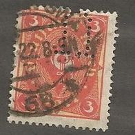 Briefmarke Deutsches Reich 1922 - 3 Mark - Michel Nr. 225 - Lochentwertung