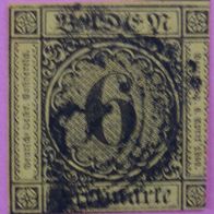 Baden - 6 Kreuzer - 1851 - Michel Nr. 3b - gestempelt