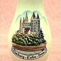 kleine Keramik-Vase , Motivbild Limburg / Lahn Dom - mit Goldrand