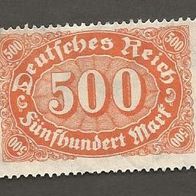 Briefmarke Deutsches Reich 1923 - 500 Mark - Michel Nr. 251 - ungestepelt