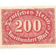 Briefmarke Deutsches Reich 1923 - 200 Mark - Michel Nr. 248 - ungestempelt