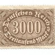 Briefmarke Deutsches Reich 1923 - 3000 Mark - Michel Nr. 254 - ungestepelt