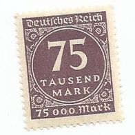 Briefmarke Deutsches Reich 1923 - 75000 Mark - Michel Nr. 276 - ungestempelt