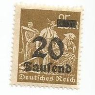 Briefmarke Deutsches Reich 1923 - 20000 Mark - Michel Nr. 281 - ungestepelt