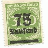 Briefmarke Deutsches Reich 1923 - 75000 Mark - Michel Nr. 286 - ungestempelt