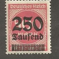 Briefmarke Deutsches Reich 1923 - 250000 Mark - Michel Nr. 295 - ungestempelt