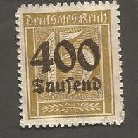 Briefmarke Deutsches Reich 1923 - 400000 Mark - Michel Nr. 297 - ungestempelt