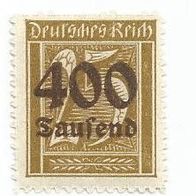 Briefmarke Deutsches Reich 1923 - 400000 Mark - Michel Nr. 298 - ungestempelt