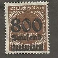 Briefmarke Deutsches Reich 1923 - 800000 Mark - Michel Nr. 305 A - ungestempelt