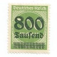 Briefmarke Deutsches Reich 1923 - 800000 Mark - Michel Nr. 307 A - ungestempelt