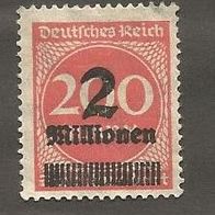 Briefmarke Deutsches Reich 1923 - 2 Milionen Mark - Michel Nr. 309 W ungestempelt