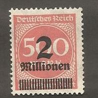 Briefmarke Deutsches Reich 1923 - 2 Milionen Mark - Michel Nr. 311 A ungestempelt