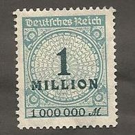 Briefmarke Deutsches Reich 1923 - 1 Millionen Mark - Michel Nr. 314 A - ungestempelt