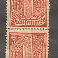 Briefmarke Deutsches Reich DM 1920 - 1 Mark - Michel Nr. 30 - ungst. Doppel