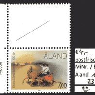 Aland 1987 100 Jahre Feuerwehr auf Aland MiNr. 23 postfrisch mit Leerfeld -1-